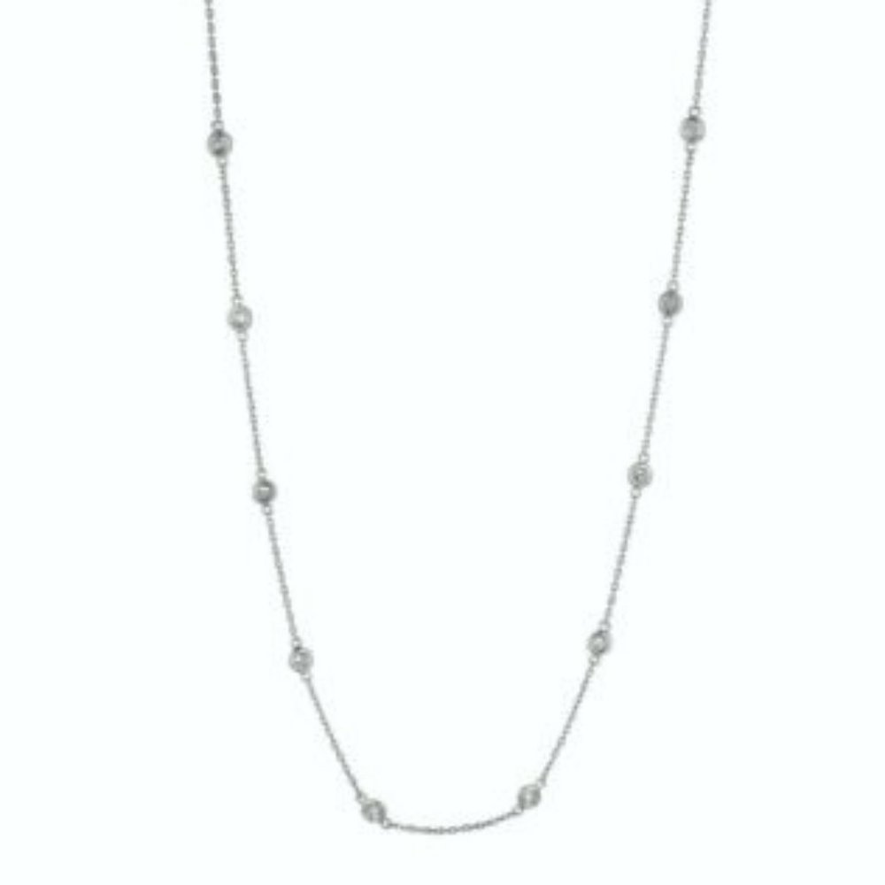 2.00 Carat Diamond by the Yard Necklace G SI 14K White Gold 36''